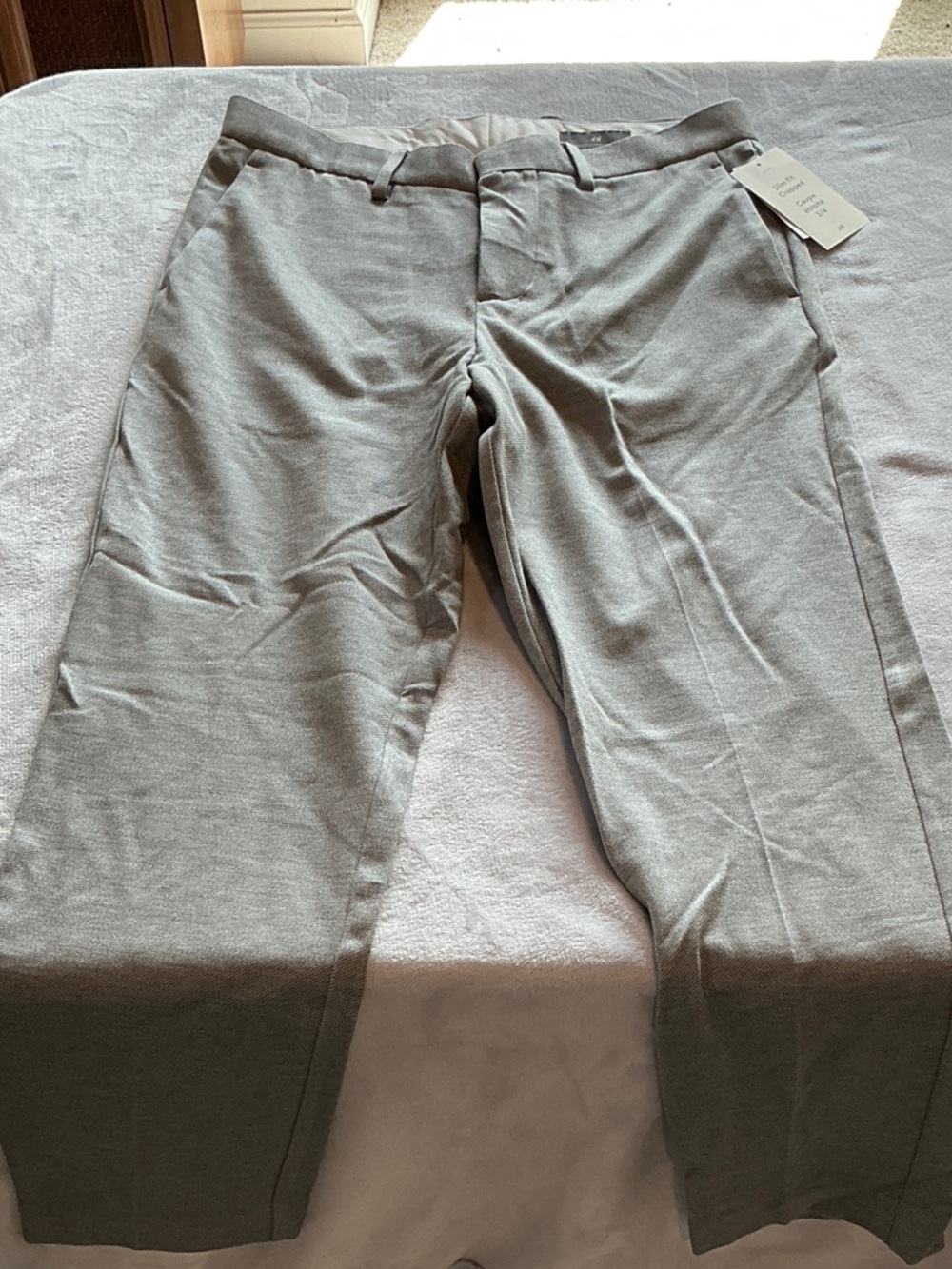 H&M Light Gray Men's Dress Pants - Slim Tailored Look